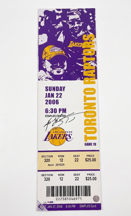 Kobe Bryant Signed Autograph Panini 81 Point Game 10x34 Ticket Stub Canvas