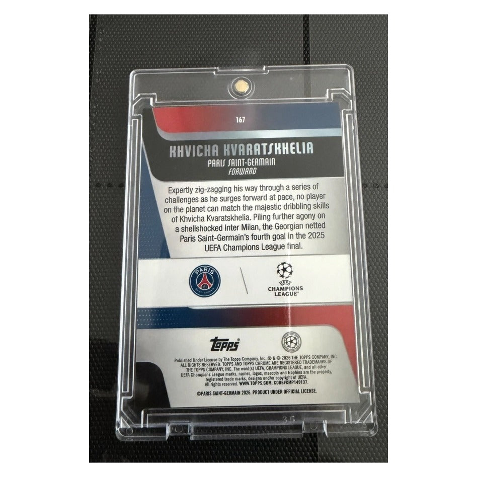 2026 Topps Chrome Fanatics Fest #167 Khvicha Kvaratskhelia Big Apple Orange (#16/25) - reverse