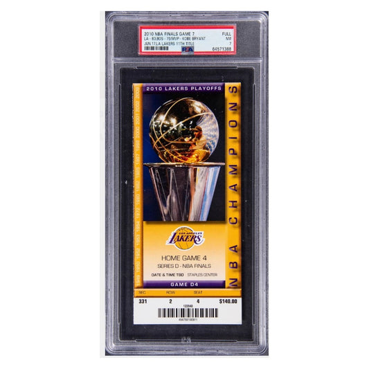 2010 NBA Finals Game 7 Full Ticket - Lakers vs Celtics - Kobe Bryant Finals MVP - PSA NM 7