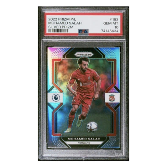 2022-23 Panini Prizm Premier League #183 Mohamed Salah Silver Prizm PSA 10