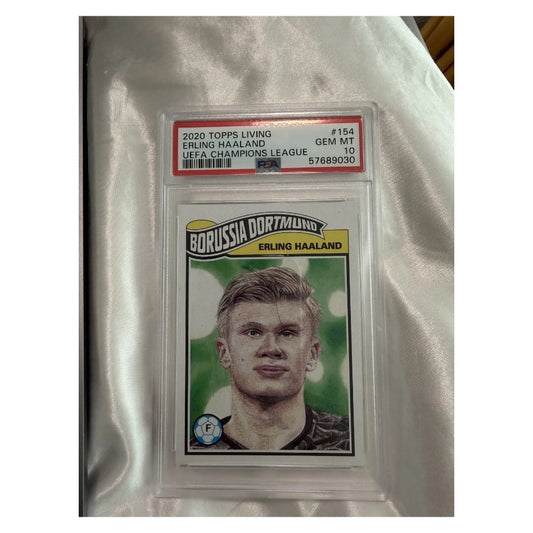 2020 Topps Living UEFA Champions League #154 Erling Haaland Rookie Card /1988 PSA 10