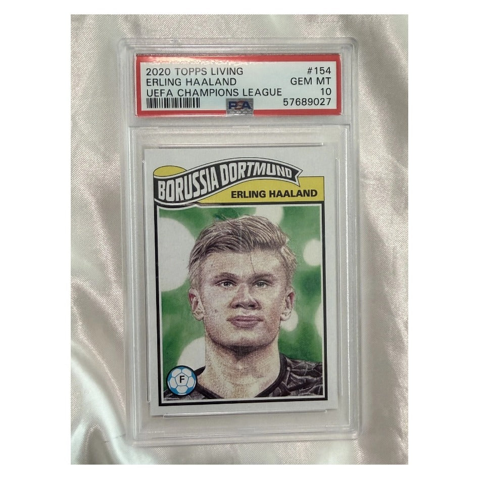 2020 Topps Living UEFA Champions League #154 Erling Haaland Rookie Card /1988 PSA 10