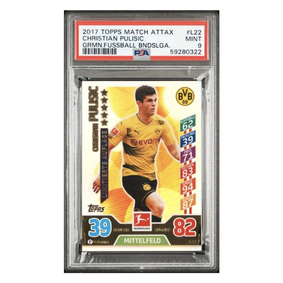 2017-18 Topps Match Attax Bundesliga #L22 Christian Pulisic German Limited Edition PSA 9