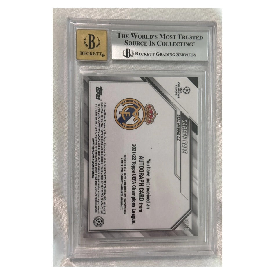 2021-22 Topps Chrome UEFA Champions League #CA-GB Gareth Bale Aqua Lava Refractor Autograph /199 BGS 7.5 (Auto 10) - reverse