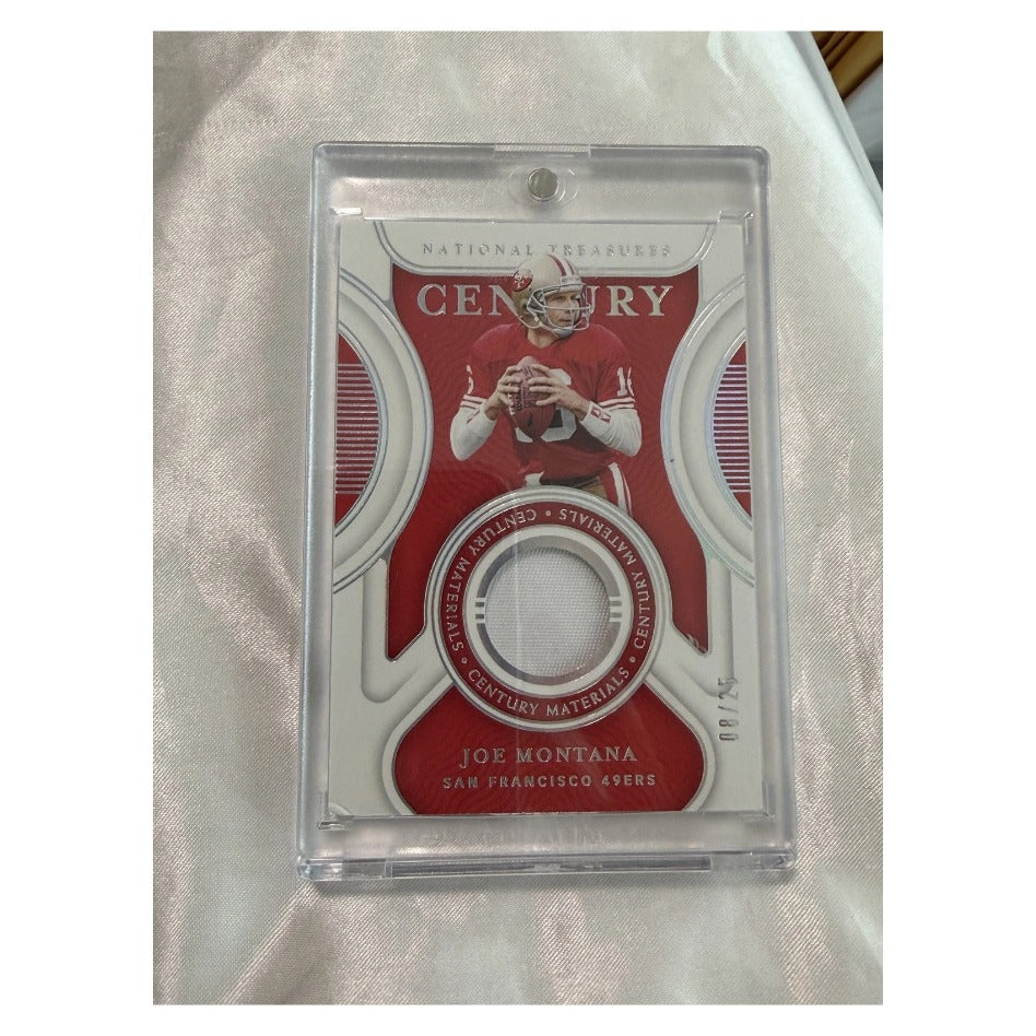 2021 Panini National Treasures #CM-JOM Joe Montana Century Materials Holo Silver /25