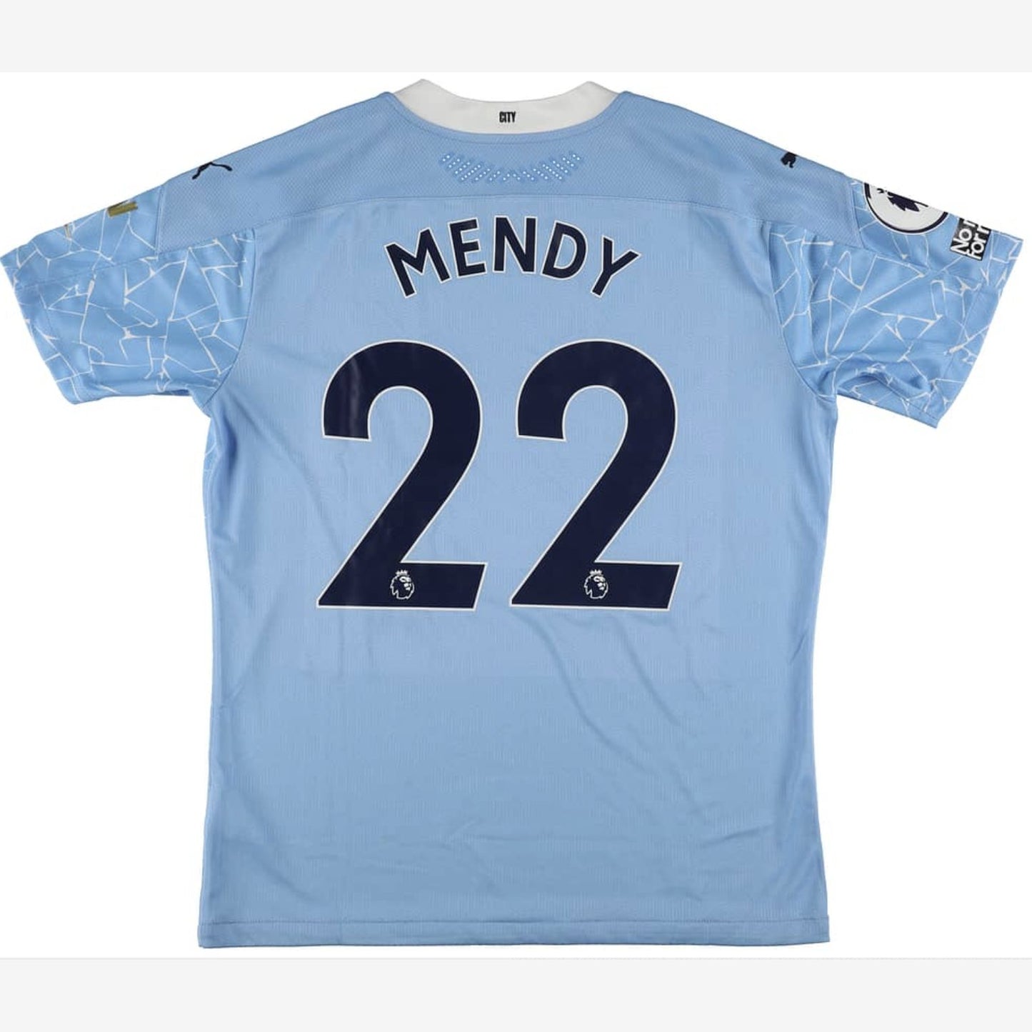 Benjamin Mendy Player-Worn, Team-Signed Manchester City FC Jersey (22 Signatures) - Featuring Kevin De Bruyne, Rodri, Bernardo Silva, Ederson - Benjamin Mendy LOP, Beckett LOA