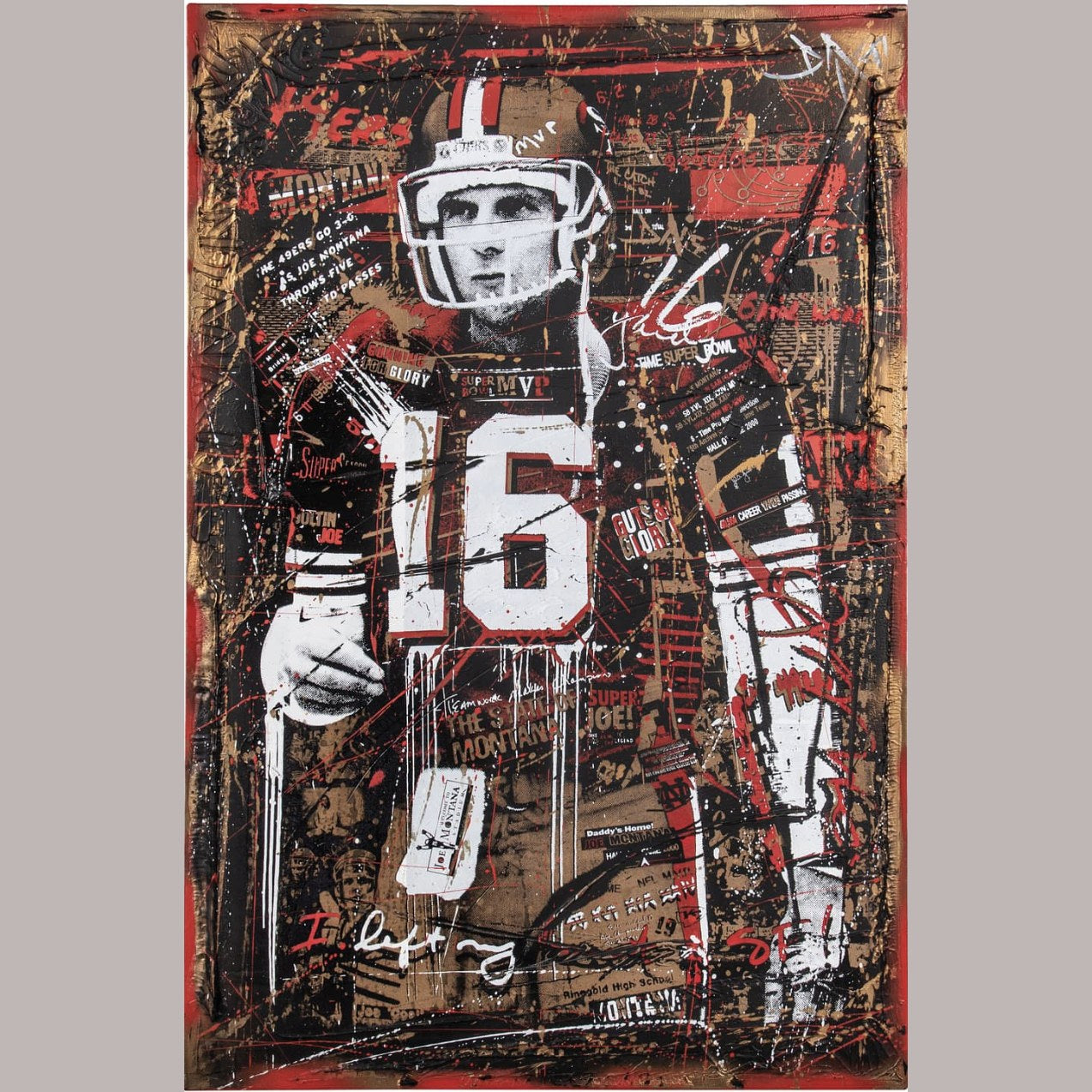 Joe Montana Personally Owned Giclee of Devon Almarinez Painting – 24 x 36 – Montana LOA