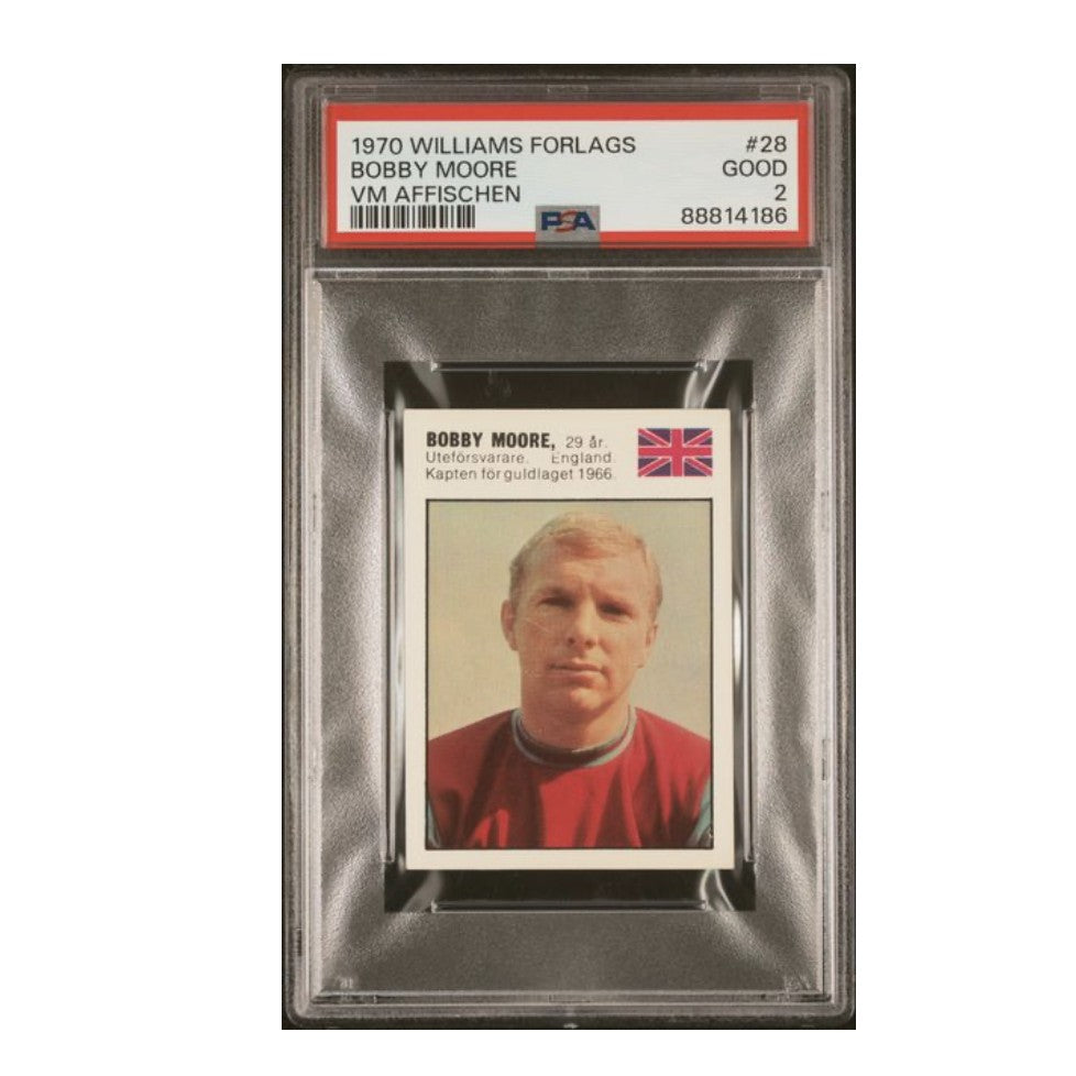 1970 Williams Forlags VM Affischen #28 Bobby Moore PSA 2