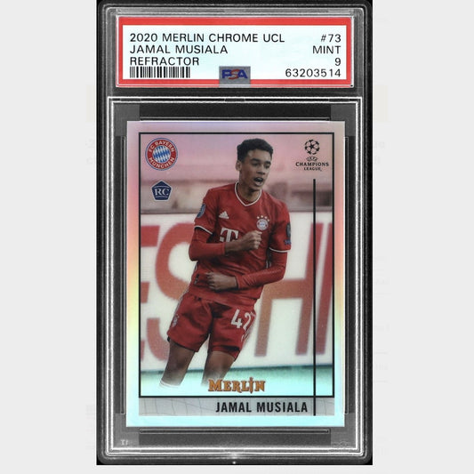 2020 Topps Merlin Chrome UEFA Champions League #73 Jamal Musiala Refractor PSA 9