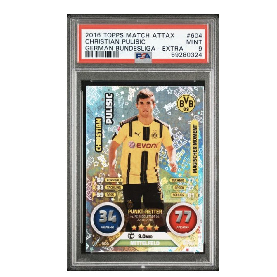 2016 Topps Match Attax German Bundesliga #604 Christian Pulisic PSA 9