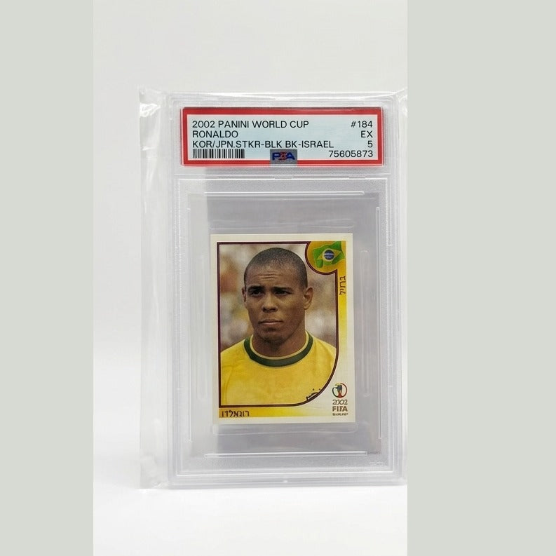2002 Panini World Cup #184 Ronaldo Sticker Black Back PSA 5