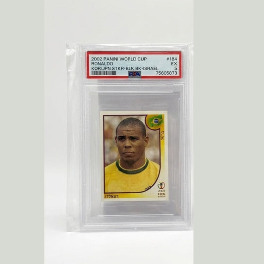 2002 Panini World Cup #184 Ronaldo Sticker Black Back PSA 5