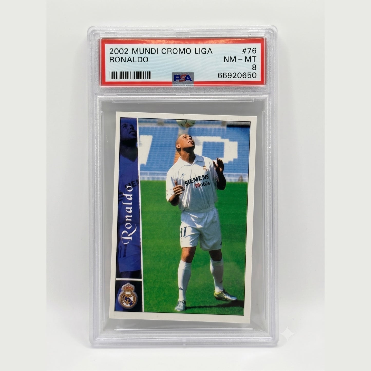 2002 Mundi Cromo Liga #76 Ronaldo PSA 8