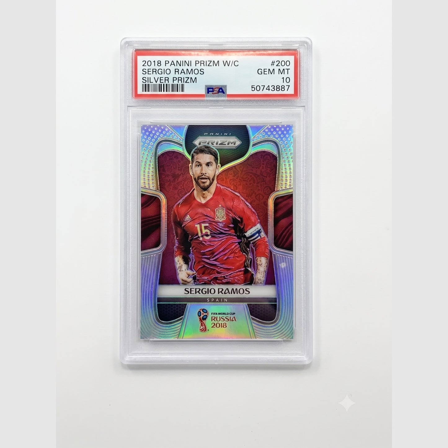 2018 Panini Prizm World Cup #200 Sergio Ramos Silver Prizm PSA 10
