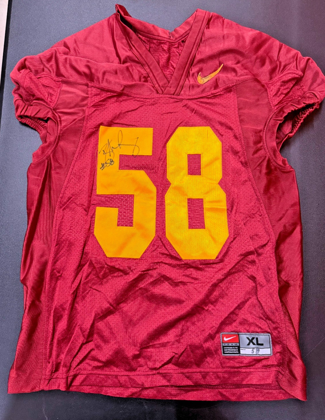 Rey Maualuga Signed & Worn USC Trojans Practice Jersey #58