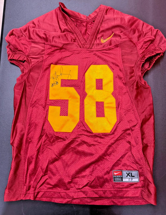 Rey Maualuga Signed & Worn USC Trojans Practice Jersey #58