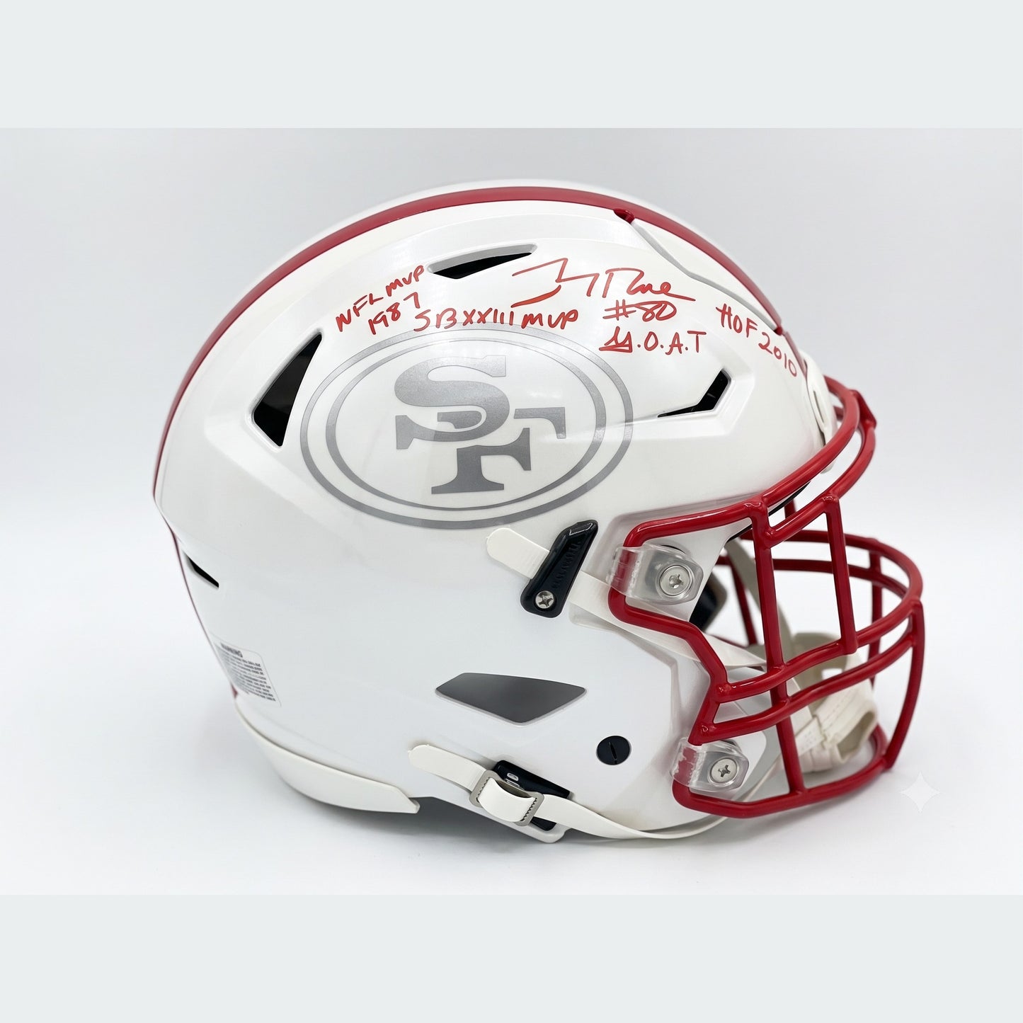 Jerry Rice 49ers All Hand-Painted Speed Flex Helmet with 4 Inscriptions
