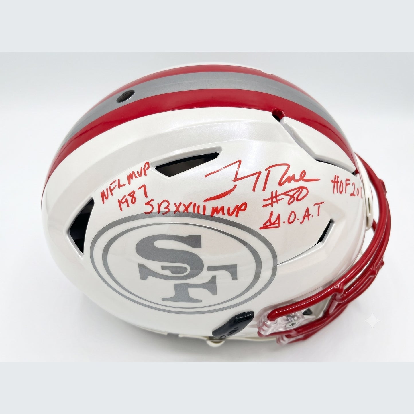 Jerry Rice 49ers All Hand-Painted Speed Flex Helmet with 4 Inscriptions