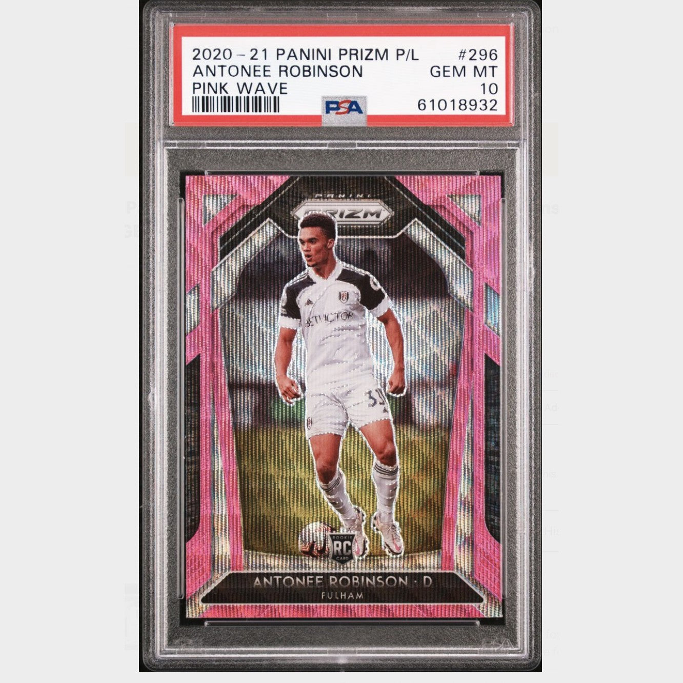 2020 Panini Prizm Premier League #296 Antonee Robinson Pink Wave PSA 10