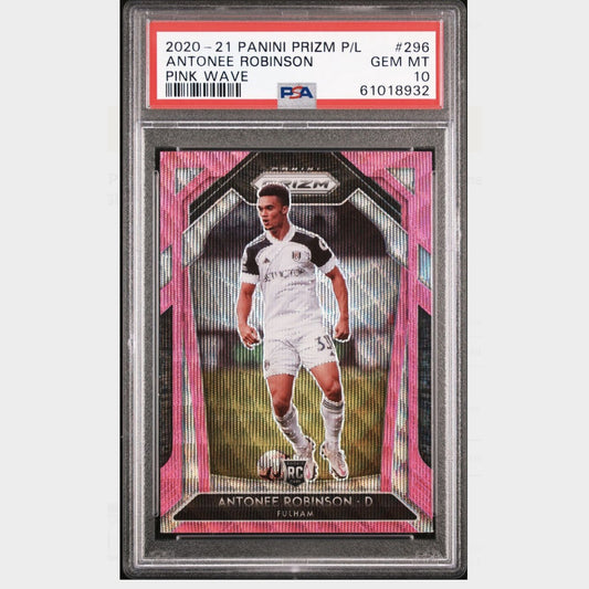2020 Panini Prizm Premier League #296 Antonee Robinson Pink Wave PSA 10