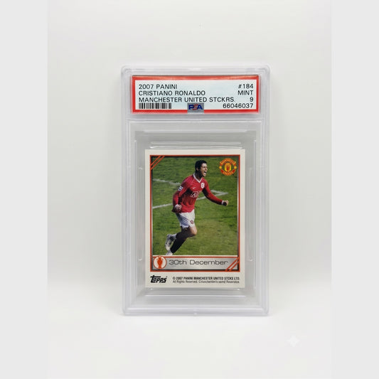 2007 Panini Manchester United Stickers #184 Cristiano Ronaldo PSA 9