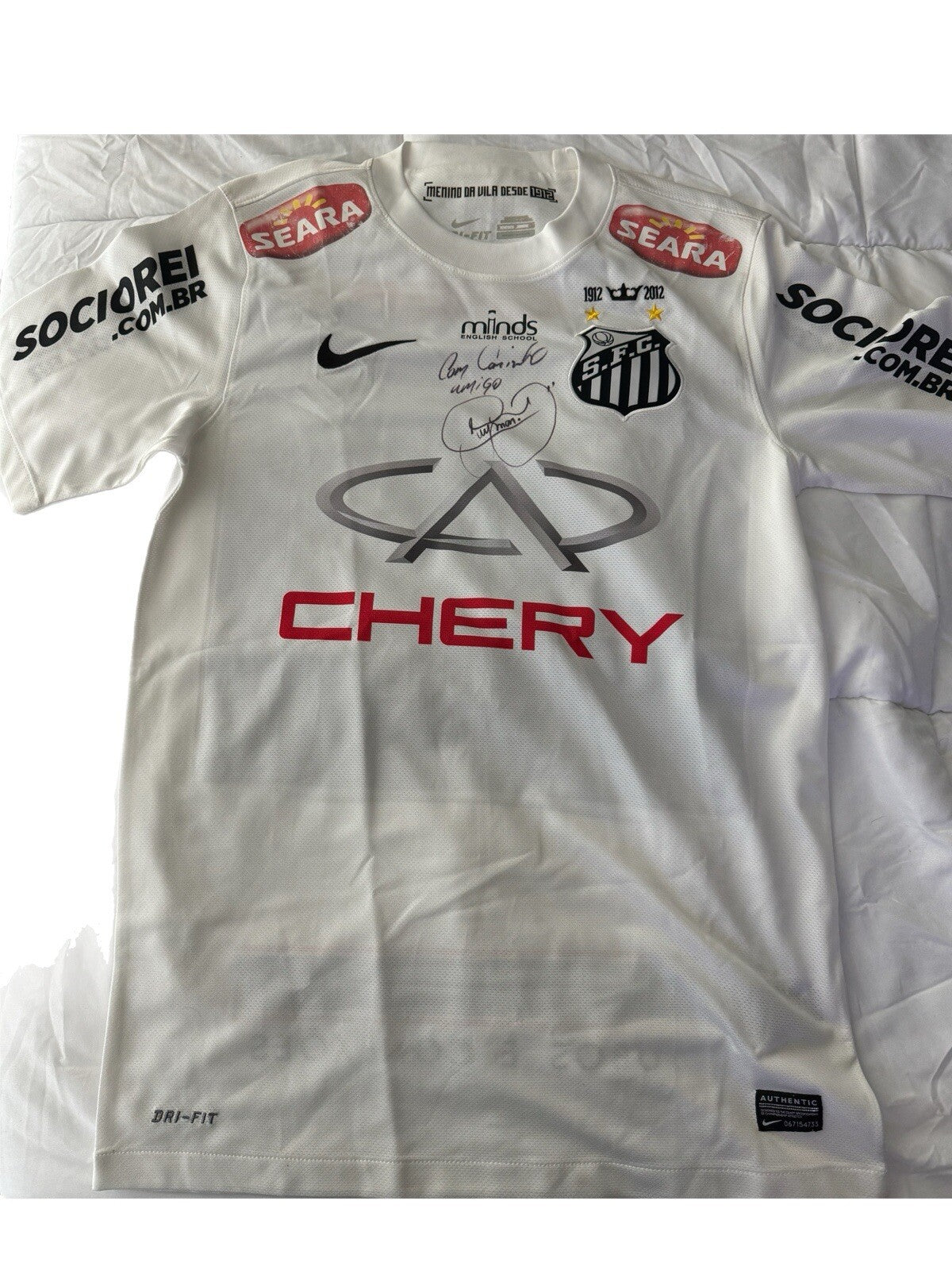 Neymar Jr. Signed and Inscribed Match Worn 2013 Santos F.C. Jersey
