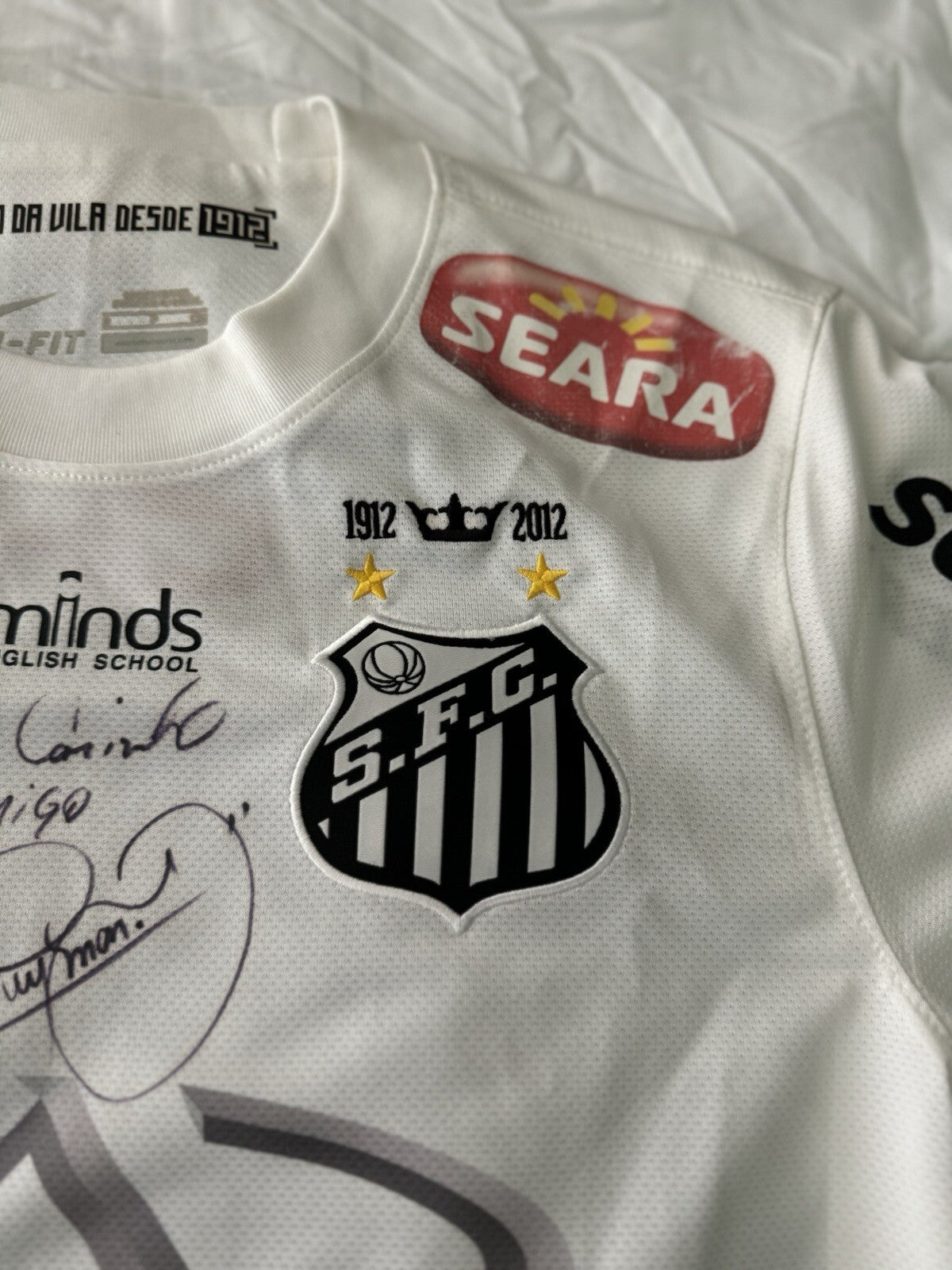 Neymar Jr. Signed and Inscribed Match Worn 2013 Santos F.C. Jersey