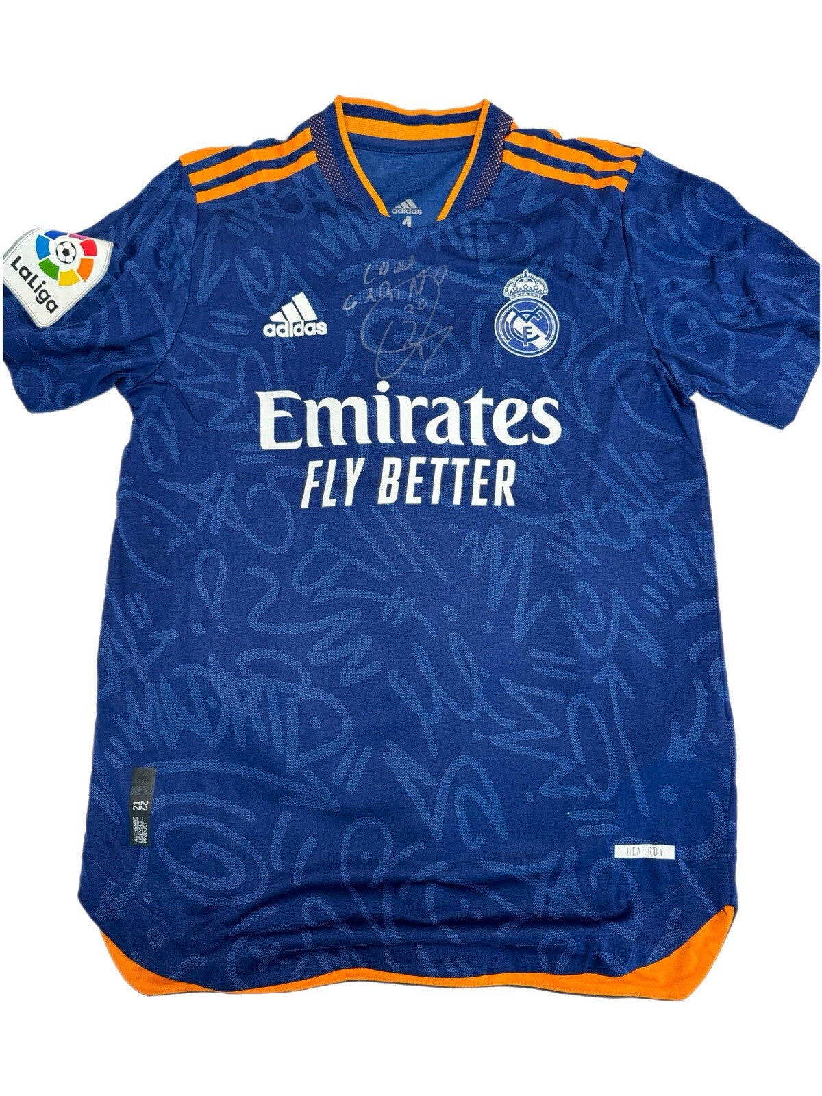 Vinícius Jr. Signed & Inscribed Real Madrid Jersey – 2021/22 Away Match Issue (Autographed)