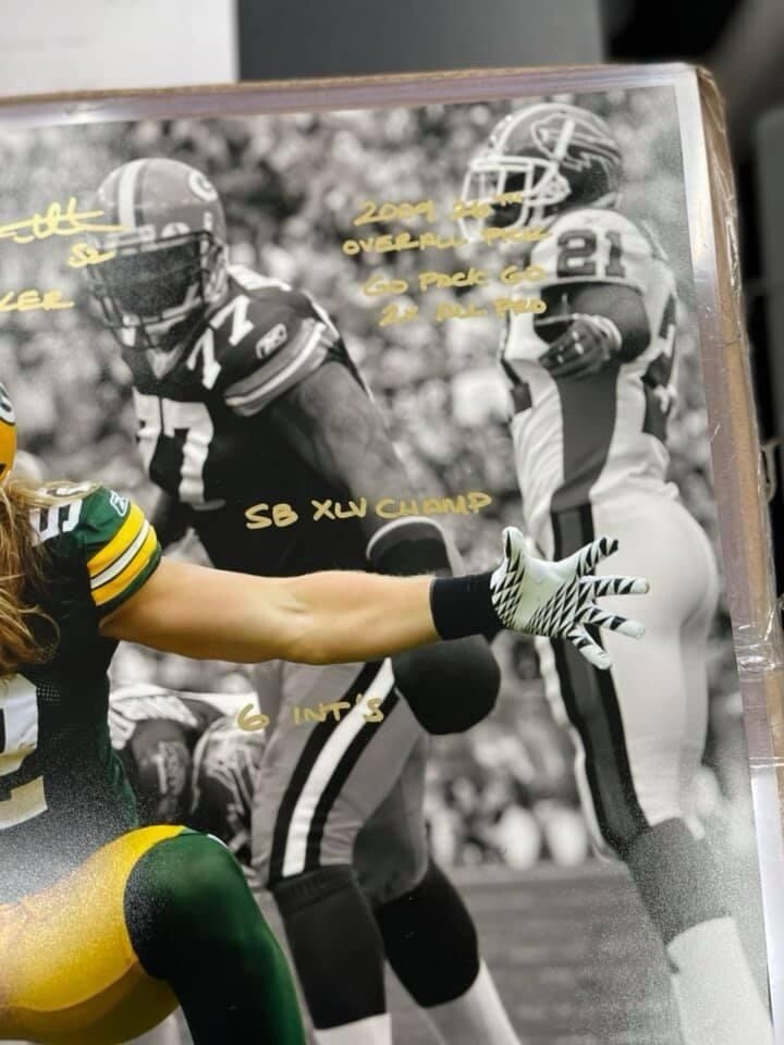 Clay Matthews Signed and Inscribed Green Bay Packers Photo