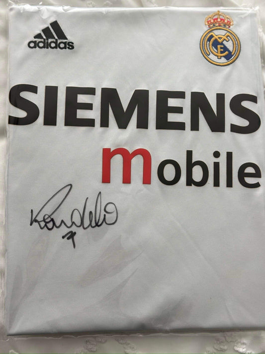Ronaldo Nazario front signed Real Madrid jersey with Icons certificate