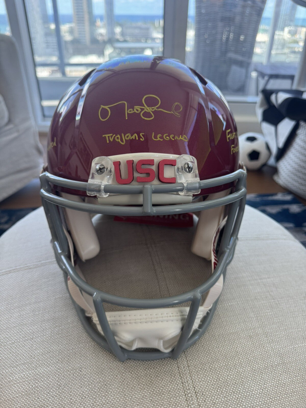 Authentic USC Trojans Speed Helmet Signed and Inscribed by Matt Leinart