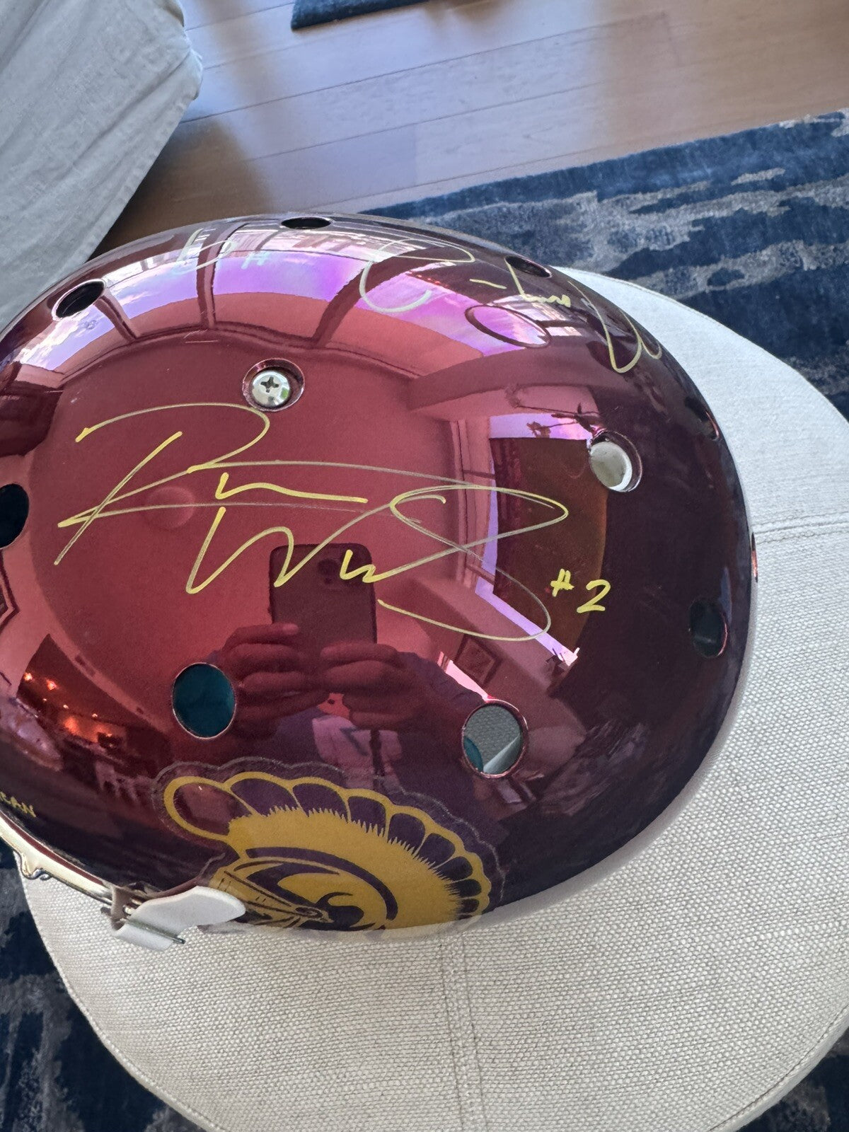 USC Trojans Chrome Helmet Signed & Inscribed by Robert Woods & Marqise Lee