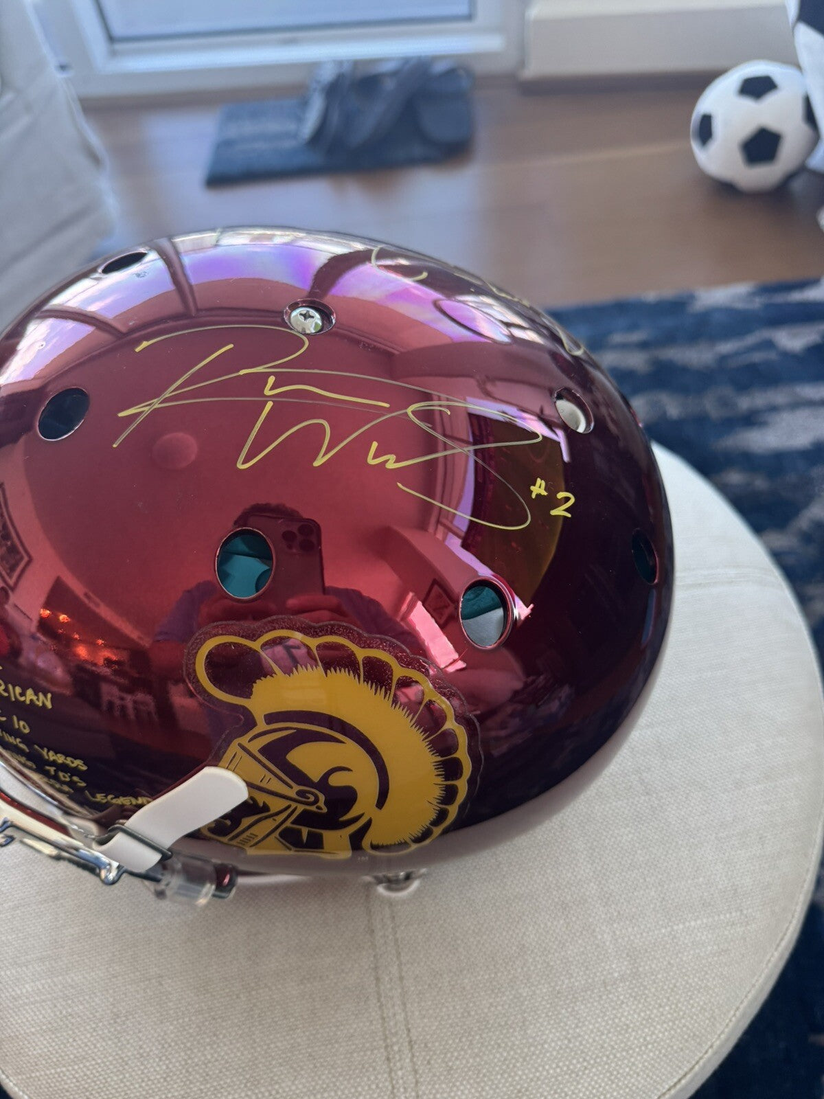 USC Trojans Chrome Helmet Signed & Inscribed by Robert Woods & Marqise Lee