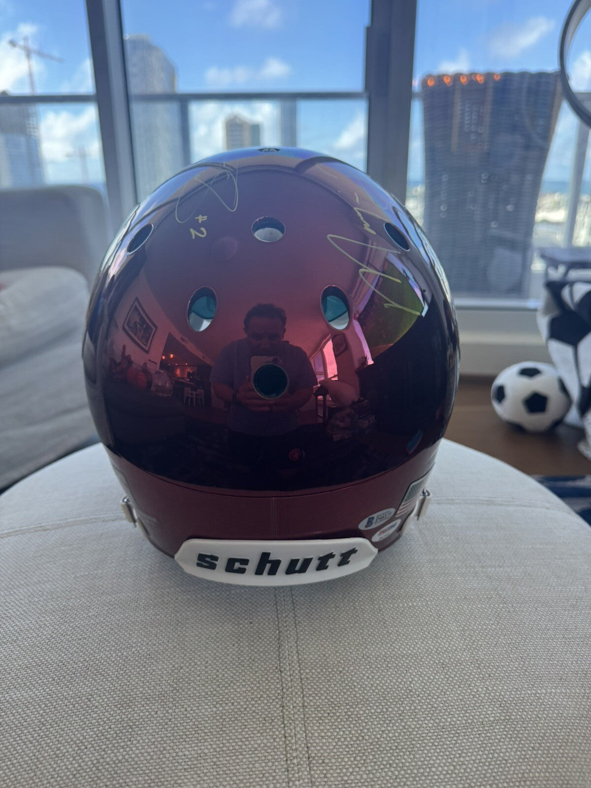 USC Trojans Chrome Helmet Signed & Inscribed by Robert Woods & Marqise Lee