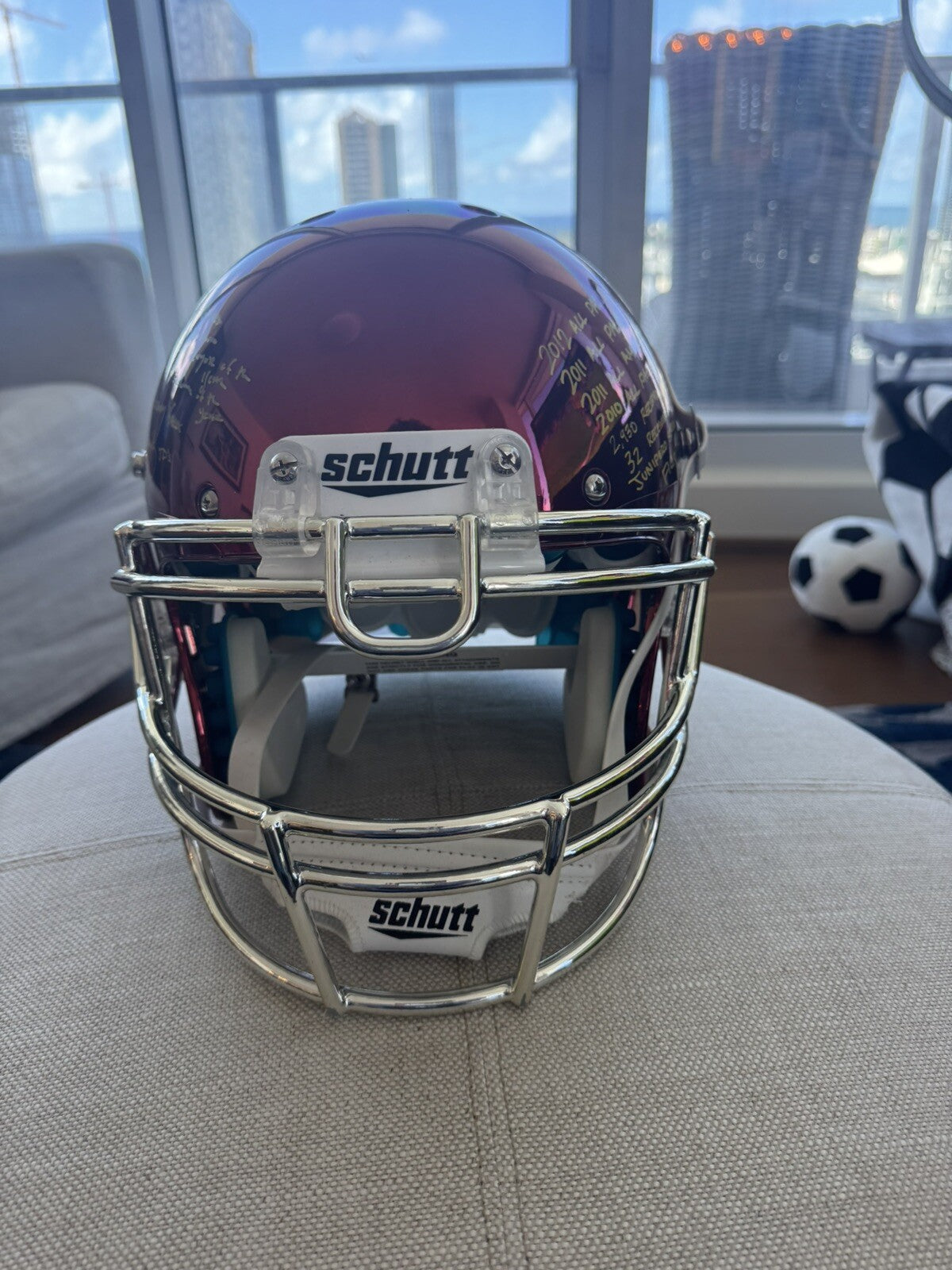 USC Trojans Chrome Helmet Signed & Inscribed by Robert Woods & Marqise Lee