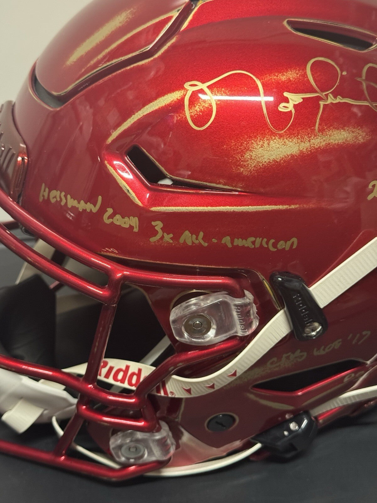 Custom Hand-Painted USC Trojans SpeedFlex Helmet with Multiple Inscriptions