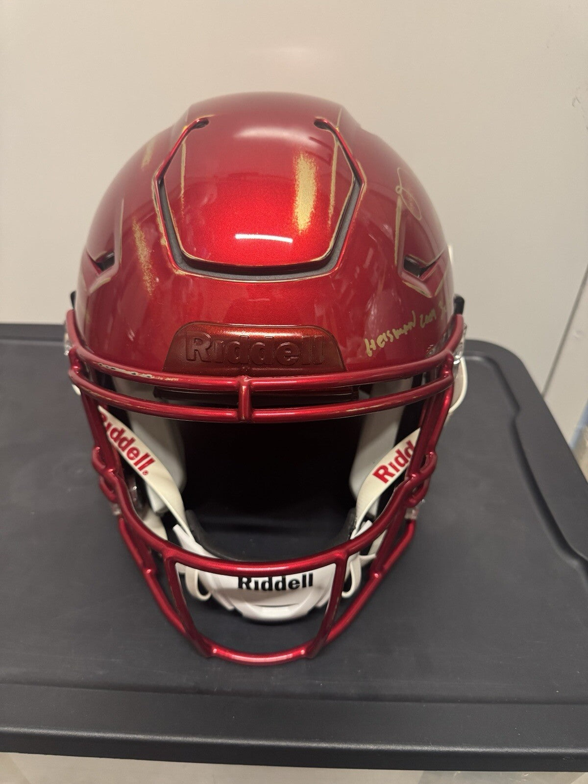 Custom Hand-Painted USC Trojans SpeedFlex Helmet with Multiple Inscriptions