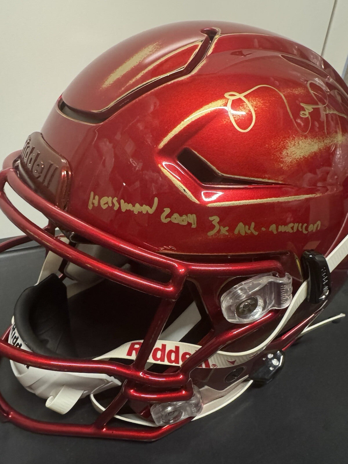 Custom Hand-Painted USC Trojans SpeedFlex Helmet with Multiple Inscriptions
