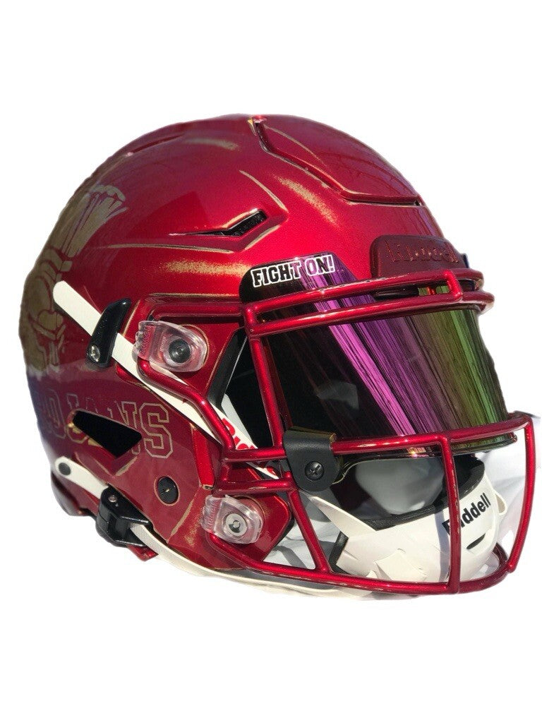 Custom Hand-Painted USC Trojans SpeedFlex Helmet with Multiple Inscriptions