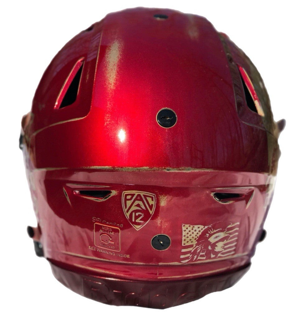 Custom Hand-Painted USC Trojans SpeedFlex Helmet with Multiple Inscriptions