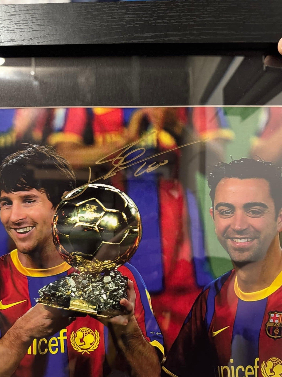 Lionel Messi Signed & Framed Barcelona Photo - Certified By Icons