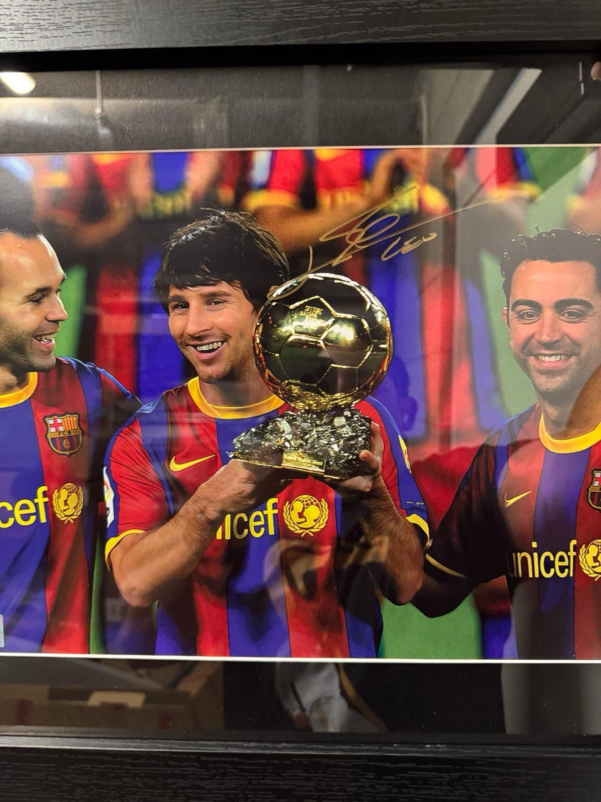 Lionel Messi Signed & Framed Barcelona Photo - Certified By Icons