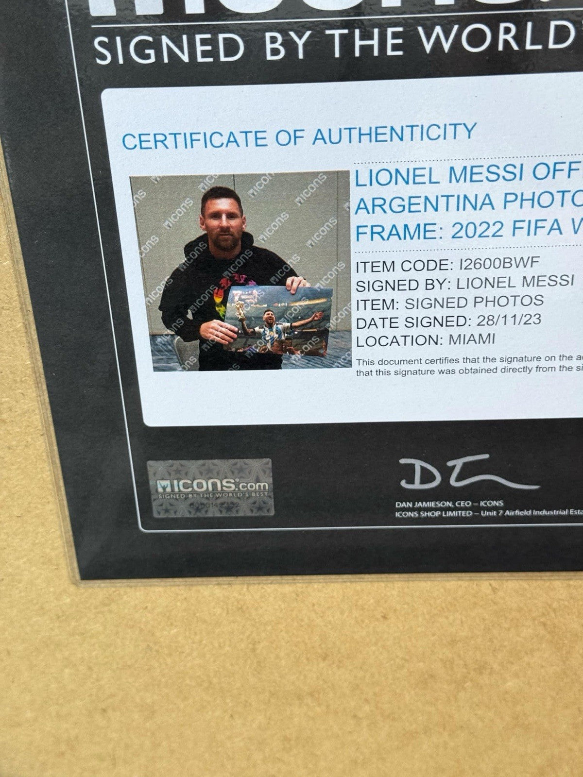 Lionel Messi Signed & Framed Barcelona Photo - Certified By Icons