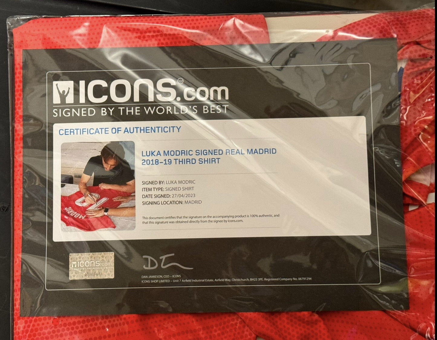 Luka Modric Match-Issued Signed Real Madrid 2018/19 Third Shirt w/ ICONS COA