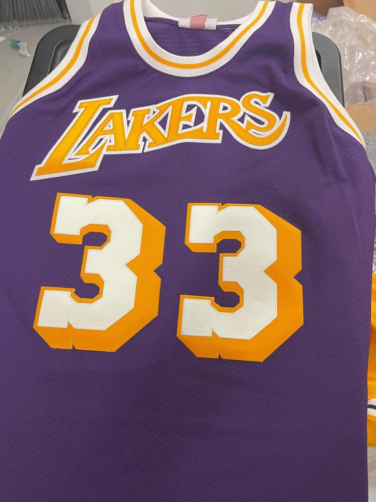 Kareem Abdul Jabbar Signed/Inscribed Authentic Mitchell & Ness Lakers Jersey
