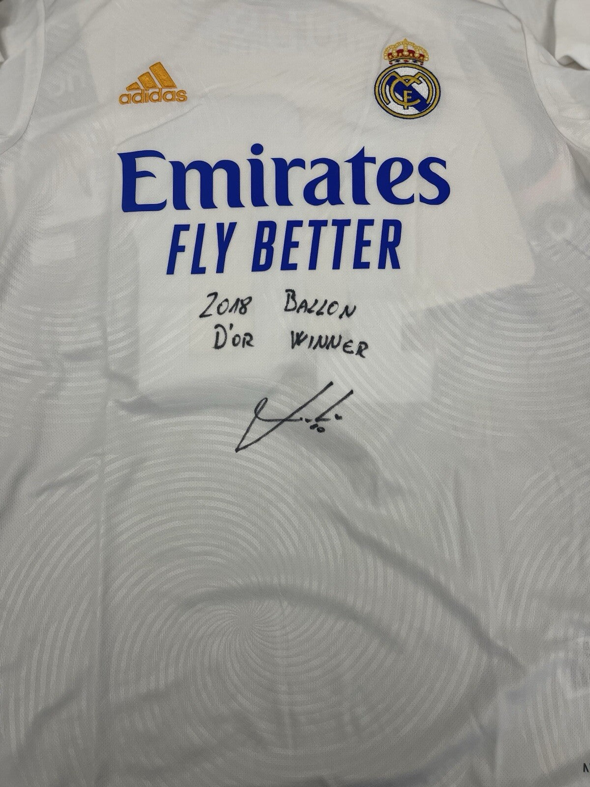 Luka Modrić Signed Real Madrid Jersey W/ “2018 Ballon d’Or Winner” Inscription