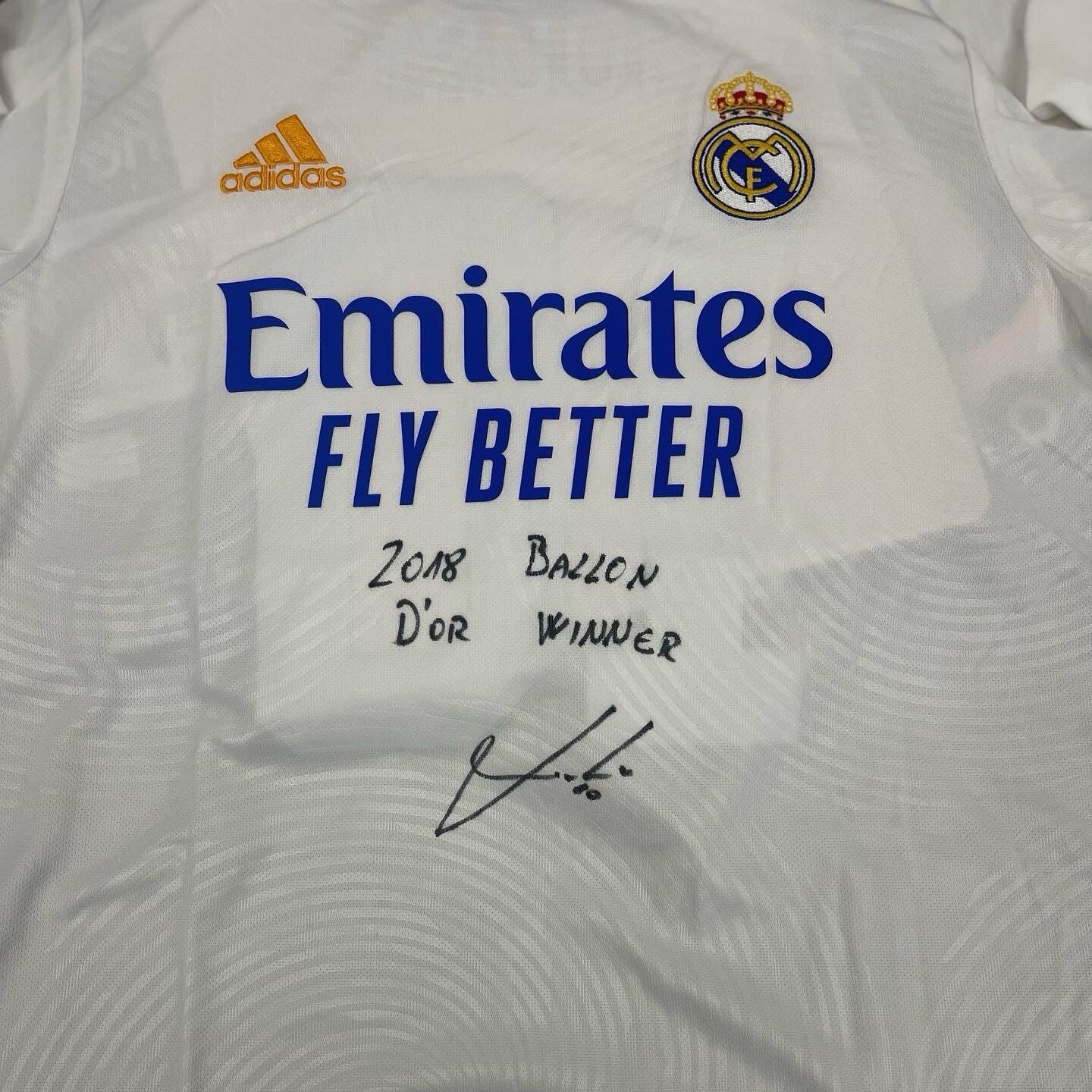 Luka Modrić Signed Real Madrid Jersey W/ “2018 Ballon d’Or Winner” Inscription
