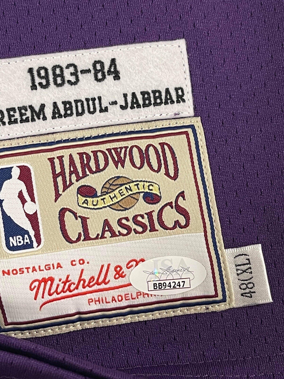 Kareem Abdul Jabbar Signed/Inscribed Authentic Mitchell & Ness Lakers Jersey