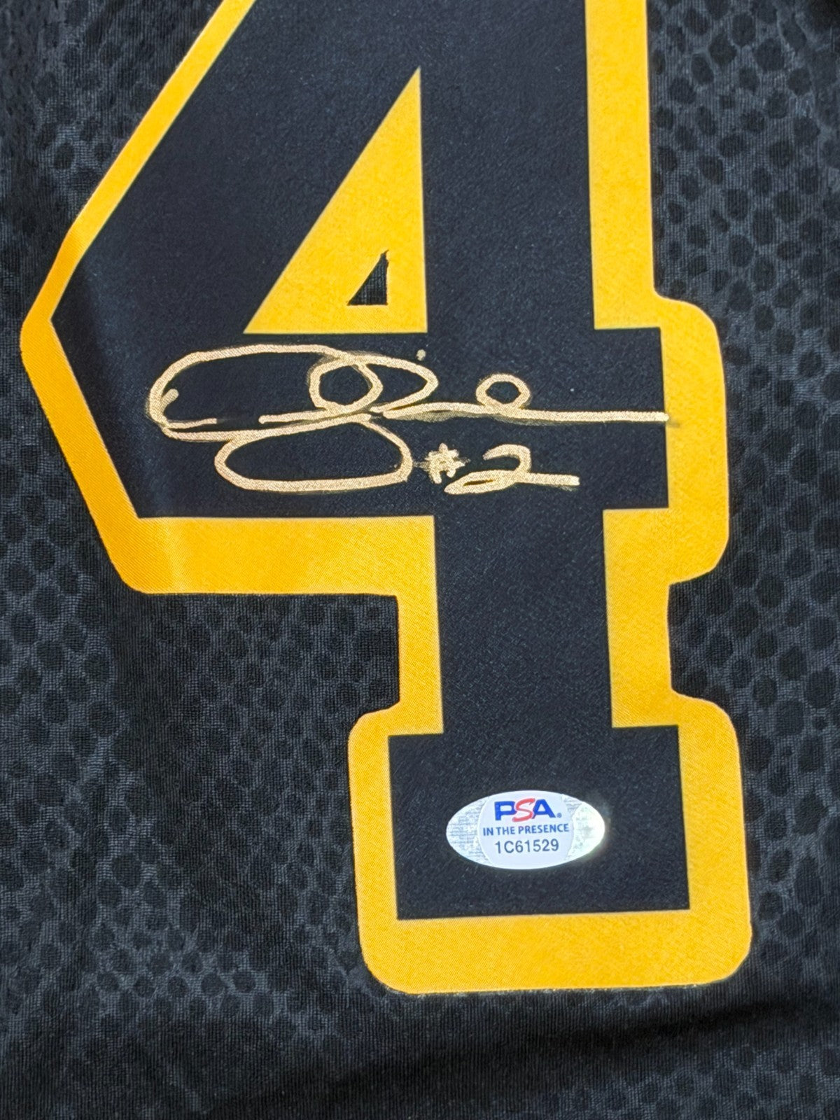 3 Kobe Bryant Lakers Jerseys Signed by Legends Magic Kareem Shaq West Baylor