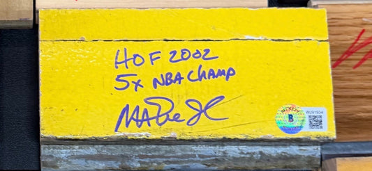 Magic Johnson Signed Great Western Forum Game Used Floor Piece HOF 2002 Beckett